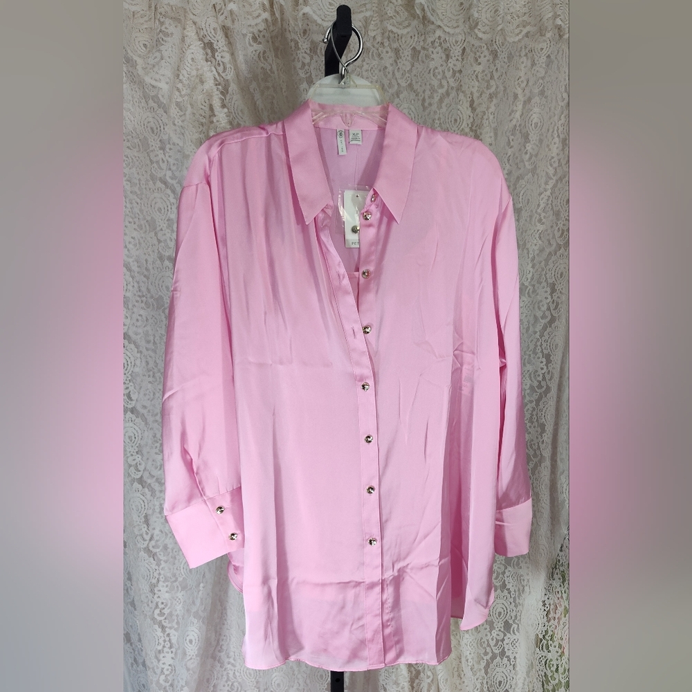 Prism pink satin shirt and camisole NWTS